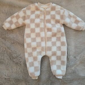Hunter + Rose 3–6M Teddy Check One-Piece